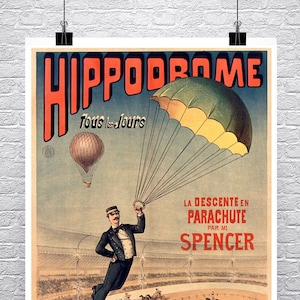 Spencer Parachute Circus Poster: Vintage Sideshow Art Print