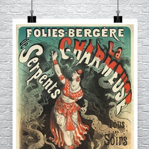 Serpent Charmer Poster: Folies Bergere Vintage Giclee Print