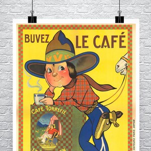 Buvez Le Cafe Le Bresilien vintage francés café publicidad cartel fine art giclee impresión en lienzo premium o papel