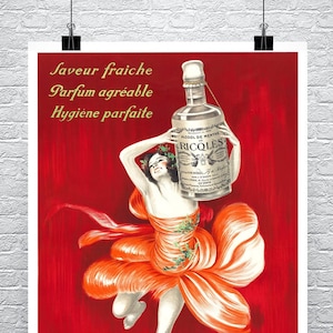 Alcool de Menthe Vintage Art Deco Poster Fine Art Giclee Print on Premium Canvas or Paper