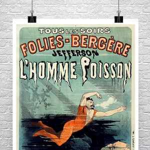 L&#39;Homme Poisson: Vintage French Circus Sideshow Poster Art Print
