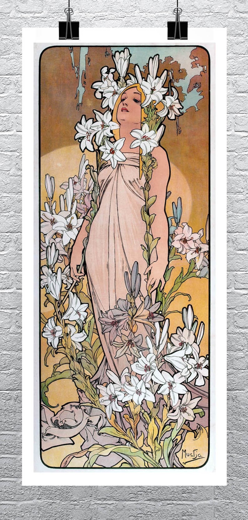 Lily 1898 Alphonse Mucha Art Nouveau Fine Art Giclee Print on Etsy