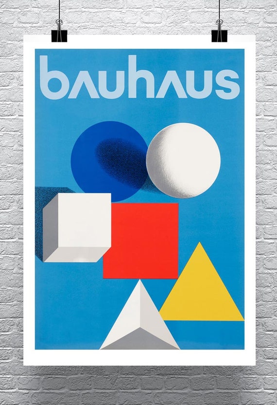 1924 GERMAN WEIMAR BAUHAUS ART EXHIBITION AUSSTELLUNG A3 POSTER RE PRINT