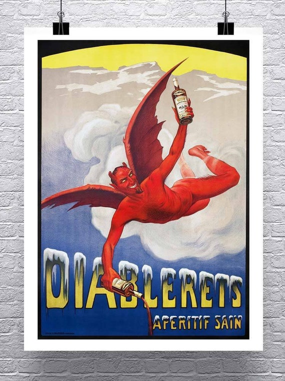 Vintage Devil Liquor Poster: Diablerets Aperitif Art Print - Etsy