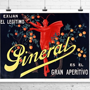 El Legitmo Gran Aperitivo Vintage French Liquor Advertising Poster Fine Art Giclee Print on Premium Canvas or Paper