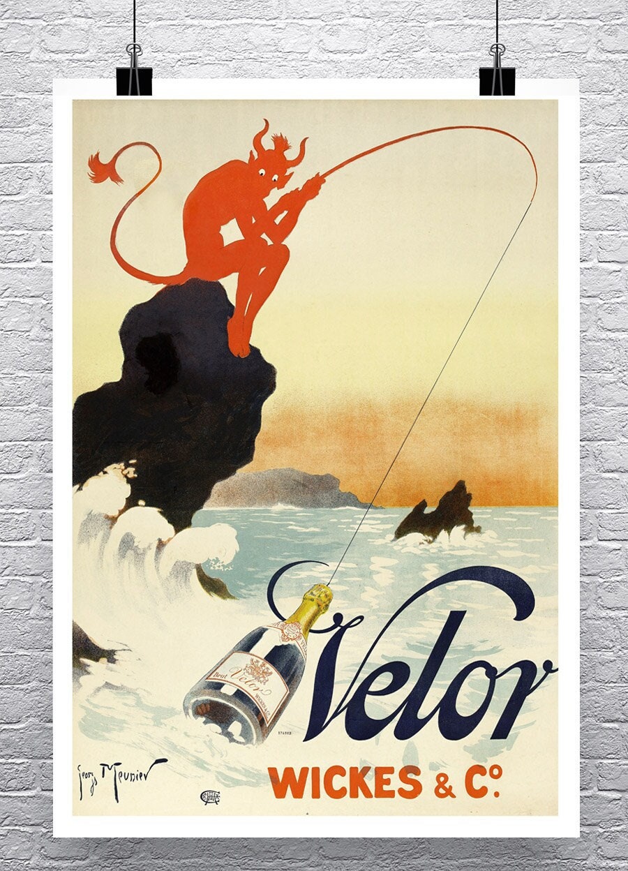 Champagne DUVAL-LEROY ヴィンテージ・額縁アート・ポスター Duval Leroy French Champagne Poster, Party Liquor Bar