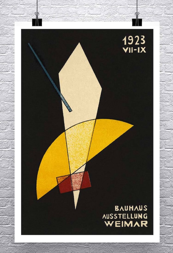1924 GERMAN WEIMAR BAUHAUS ART EXHIBITION AUSSTELLUNG A3 POSTER RE PRINT