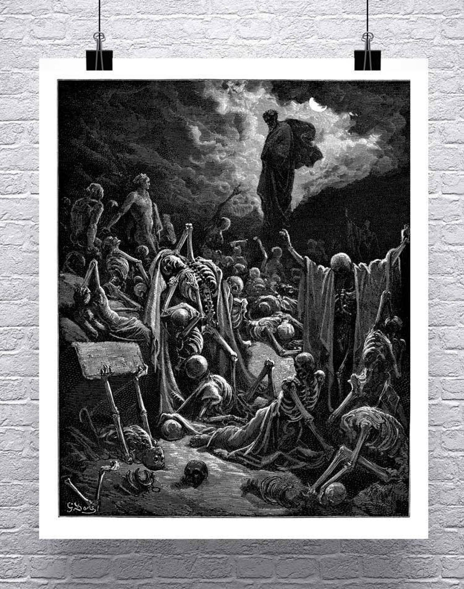 Valley of Dry Bones Gustave Dore Fine Art Giclee Print on