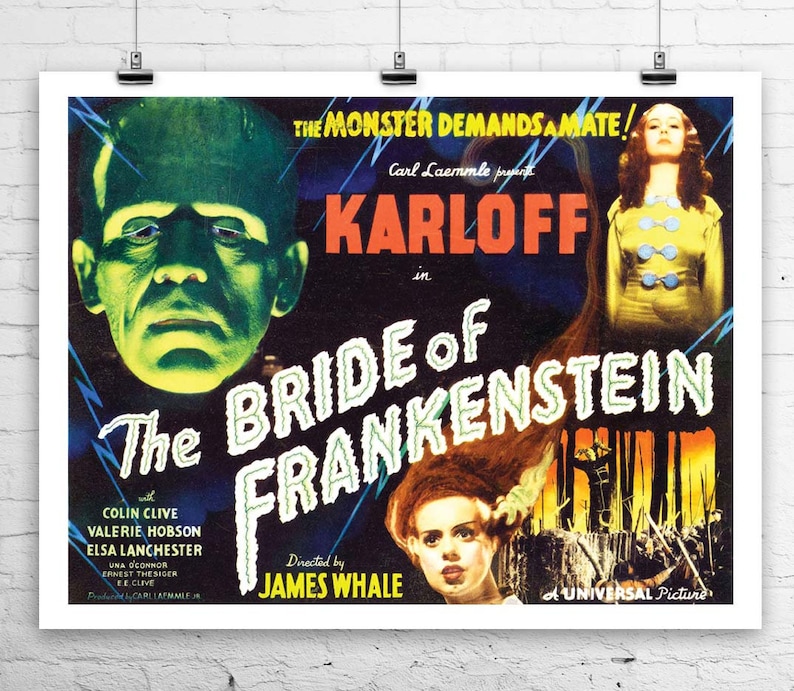 Bride of Frankenstein Classic Movie Poster or Canvas Art Print A3 A4 Sizes