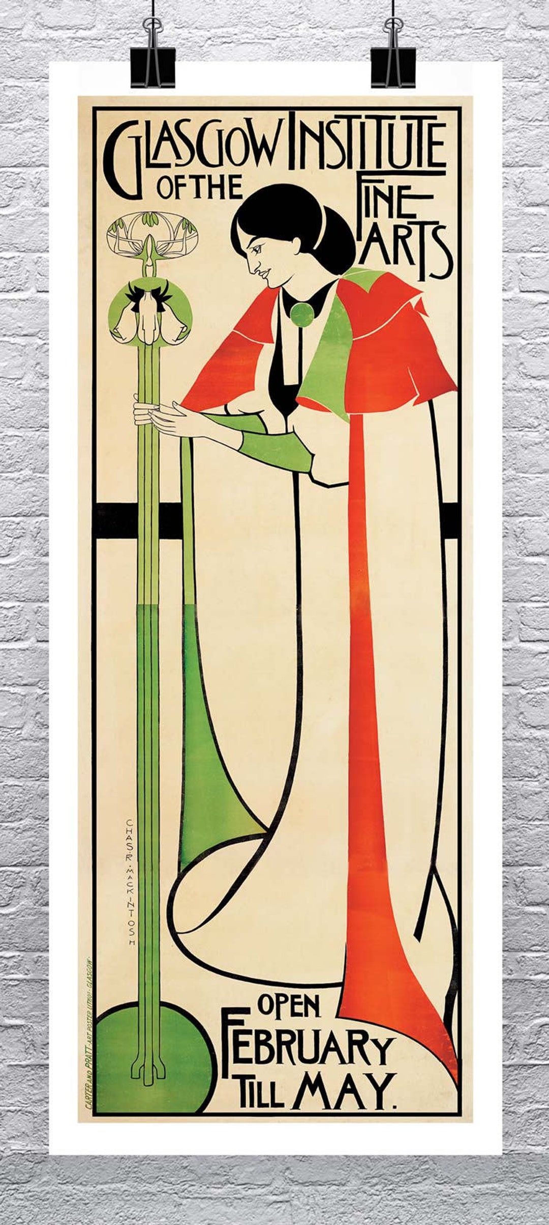 マッキントッシュ『GLASGOW Institute of Fine Arts』 Glasgow Institute of the Fine Arts Vintage Poster Fine Art