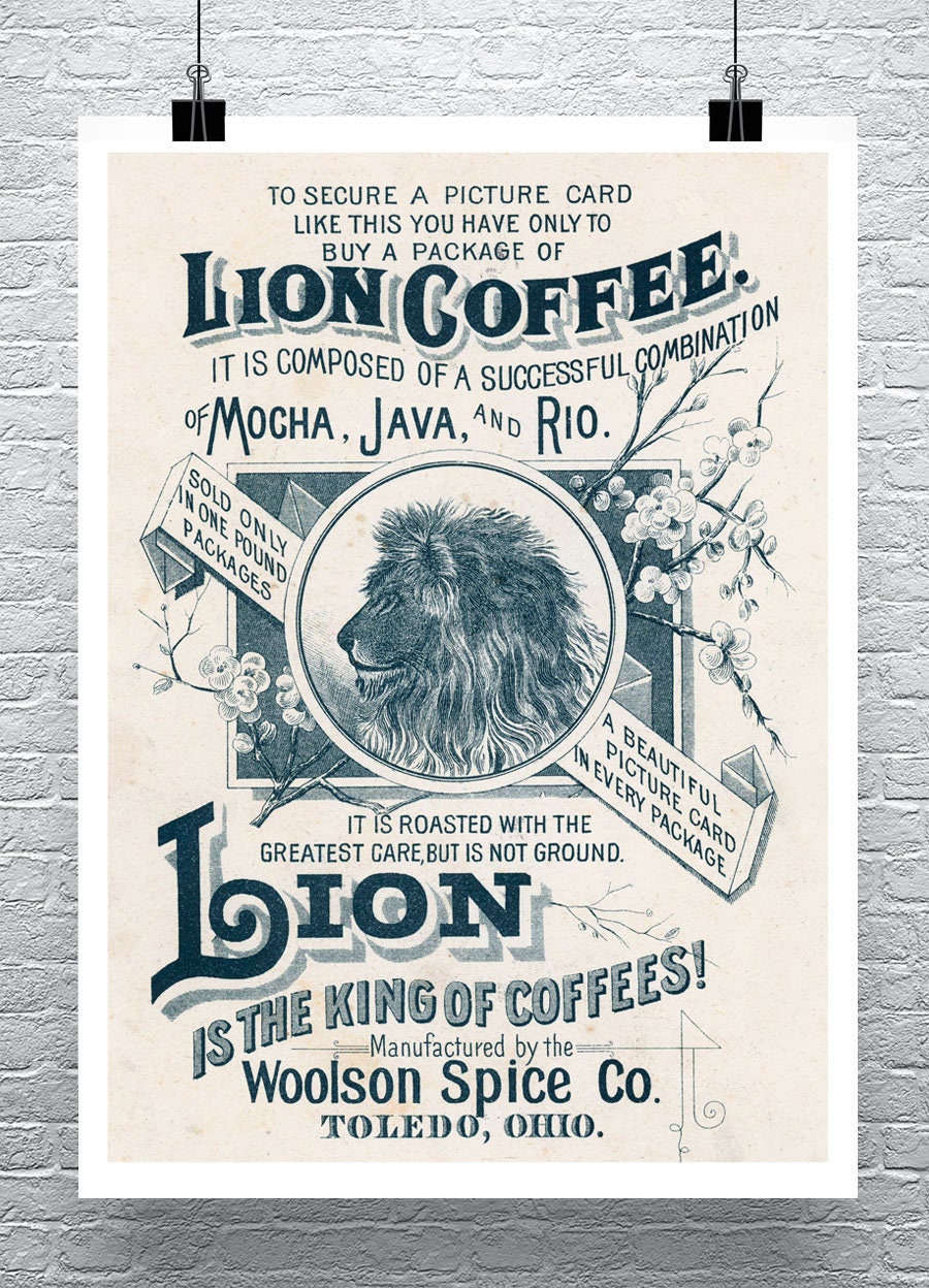 コレクション LION COFFEE Vintage Poster コレクション LION COFFEE Vintage Poster Lion Coffee Vintage Cafe
