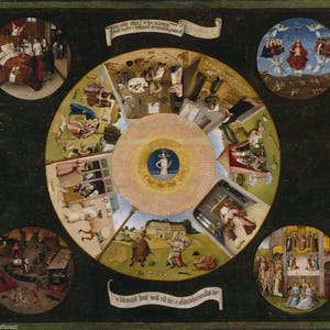 The Seven Deadly Sins and the Four Last Things 1500 Hieronymus Bosch Fine Art Giclee Print on Premium Canvas or Paper