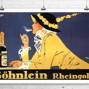 Vintage Champagne Poster: 1914 Sohnlein Rheingold Giclee Print