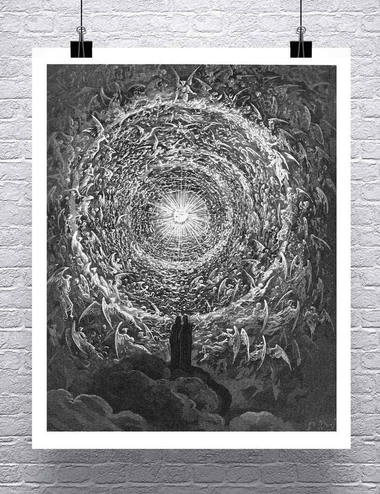 Paradise By Gustave Doré Rolled Fine Art Giclee Print on Premium Canvas or Paper