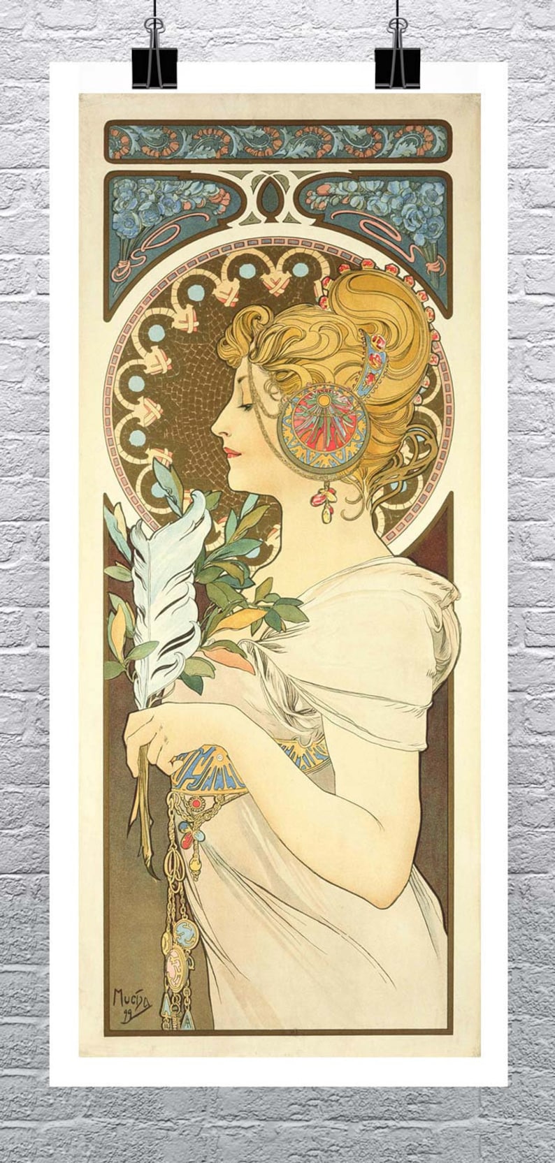 Le Masque Et La Plume La Nuit Du 12 La Plume 1899 Alphonse Mucha Art Nouveau Poster Fine Art | Etsy