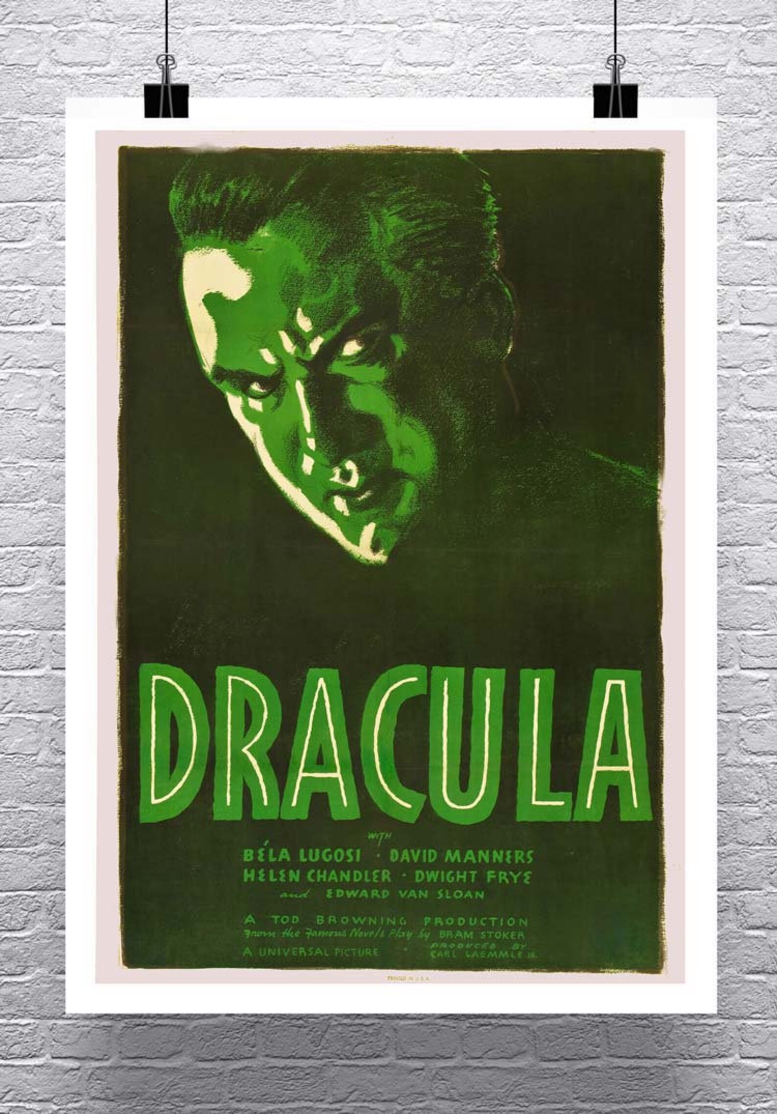 Green Dracula Vintage 1931 Horror Movie Poster Fine Art