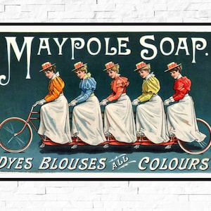 Vintage 1895 Soap Advertising Poster Giclee Print en lienzo o papel premium