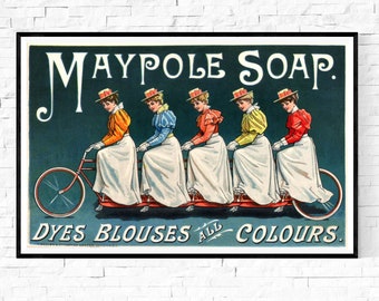 Vintage Maypole Soap Advertising Poster: 1895 Giclee Print