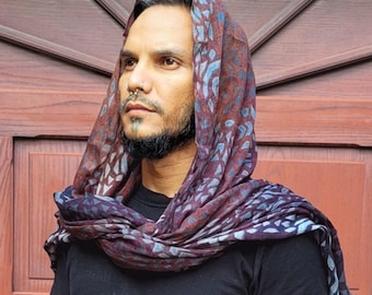 WOKHA- Geometric printed Exclusive limited edition bamboo scarf , unisex scarf, tattoo prints, spring clothing, festival scarves