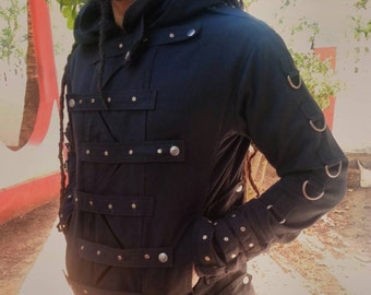 Shredder - Men's Hooded Black Goth Jacket