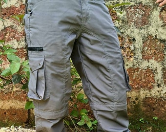 Skinner Trousers - Men's Convertable cargo shorts/trousers,  steampunk, psytrance goa pants,