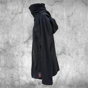Raven The Second Patchwork - Unisex Riding Hoodie, Ninja Hoodie, Zipped Hoodie, Wasteland Clothing, Festival Fashion, Burning man Clothing image 7