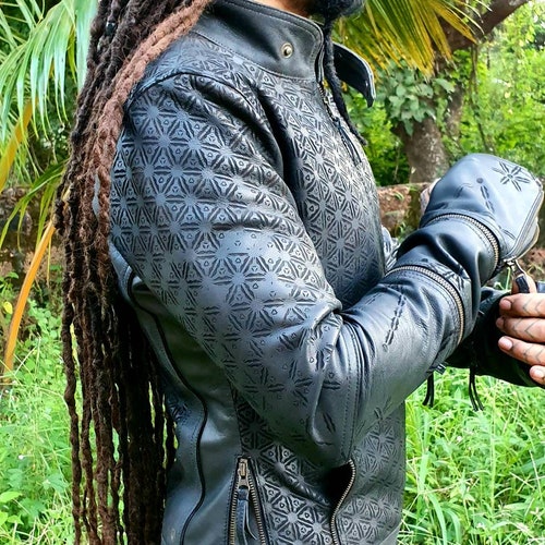 Graver- Men and Women's Custom Fit Engraved Leather Jackets, Riding Jackets, Burning Man Clothing, Biker Jackets, Leather Jackets