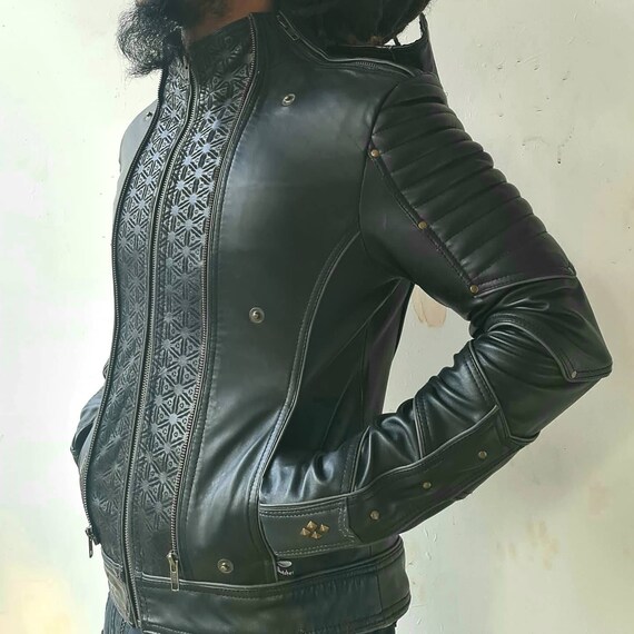 Laser Engraved Leather Jackets 