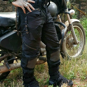CLEARANCE-Chopper Trousers: Men&#39;s Post - Apocalyptic Patchwork Trousers, Detachable Pocket, Wastelander, Burningman, Psytrance Trousers, Goa