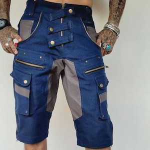 Usuba- Men and women's cargo shorts, mens shorts, casual shorts, goatrance, steampunk, psytrance goa pants, wasteland weekend, burningman