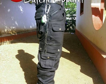Saw - Men&#39;s cargo trousers, biker trousers, trekking active wear, psytrance goa pants, burning man fashion,  playa fashion, outdoor clothing