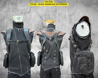 HOLSTERS - Clearance Sale - 3 in 1 convertible utility Leather holster, supsender, burningman accessories, wasteland, psytrance