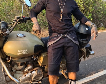 Ryoba -  Mens Detachable and Festival Cargo shorts, RAVE SHORTS, Festival Essential Clothing, Burningman Outfit, Street wear, Steampunk, Goa