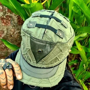 Top Crawler- Unisex Eco Friendly Distressed caps,post apocalyptic wear, Dystopian,festival accessories,burning man, psy,steampunk,streetwear