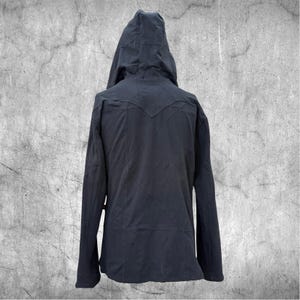 Raven The Second Patchwork - Unisex Riding Hoodie, Ninja Hoodie, Zipped Hoodie, Wasteland Clothing, Festival Fashion, Burning man Clothing image 5