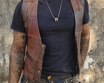 Chops - Steampunk Leather Vest – Vintage Biker Festival Style For Men And Women