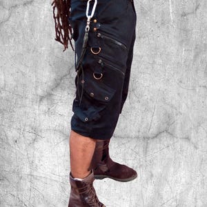 Skinner- Men and women&#39;s cargo shorts, outdoor mens shorts, casual shorts with extra zips, steampunk, psytrance fashion, wasteland weekend,