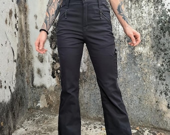 KAINOMI Womens Steampunk Wasteland Trousers | Post Apocalyptic Cargo Pants | Festival Alternative Clothing | Biker Wear