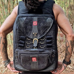 FacFack - Unisex MULTI Rucksack, Festival Mode Accessoire, Burning Man, Laptop Tasche, Designertaschen, ABNEHMER Rucksack, Steampunk