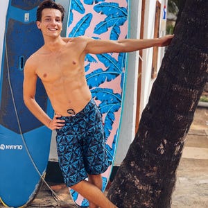 CLEARANCE Blue Lagoon Turf Bored Shorts - Mens Board Shorts / Surf Shorts, Swimwear, Beach Wear, Summer Beach Shorts, Rave Mens Fashion