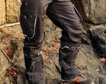 Hankotsu - Trousers for Men and Women - Steampunk - Psytrance Goa - Biker street Wear - Festival Pants