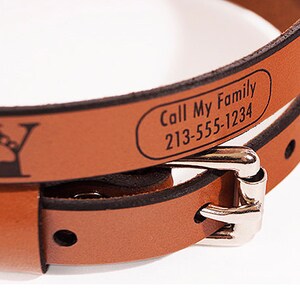 ID DOG COLLAR Small Lucky Design Custom Leather image 3