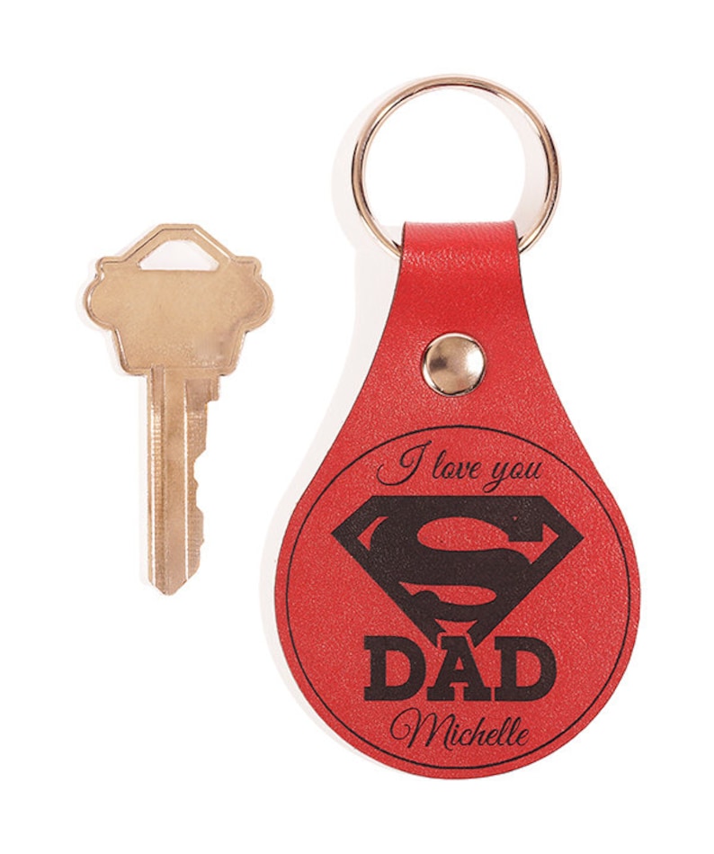 Dad Keychain Dad Keyring Leather Key Chain Dad Key Fob Etsy