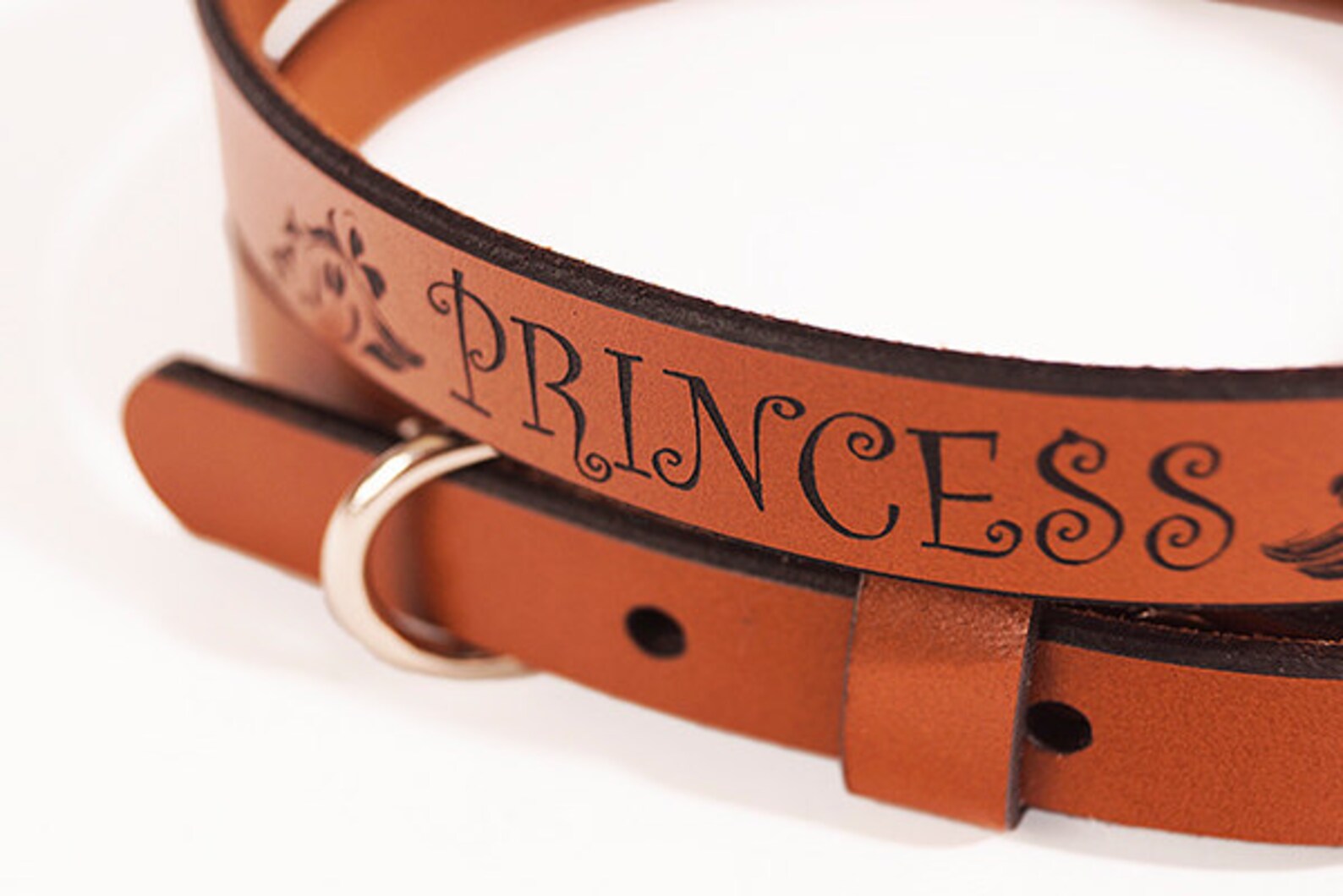 ID DOG COLLAR Small Princess Design Custom Leather Etsy
