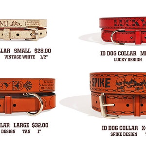 ID DOG COLLAR Small Lucky Design Custom Leather image 4