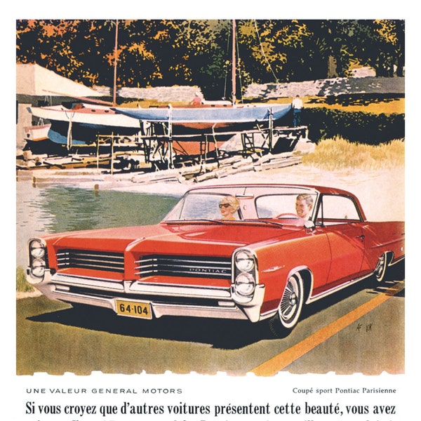 1964 Pontiac Parisienne coupe Poster Size Advert