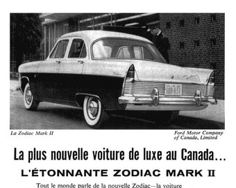 1956 Ford Zodiac Mark II Poster Size Ad