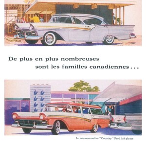 1957 Ford Coupe and Country Sedan Poster Size Advert