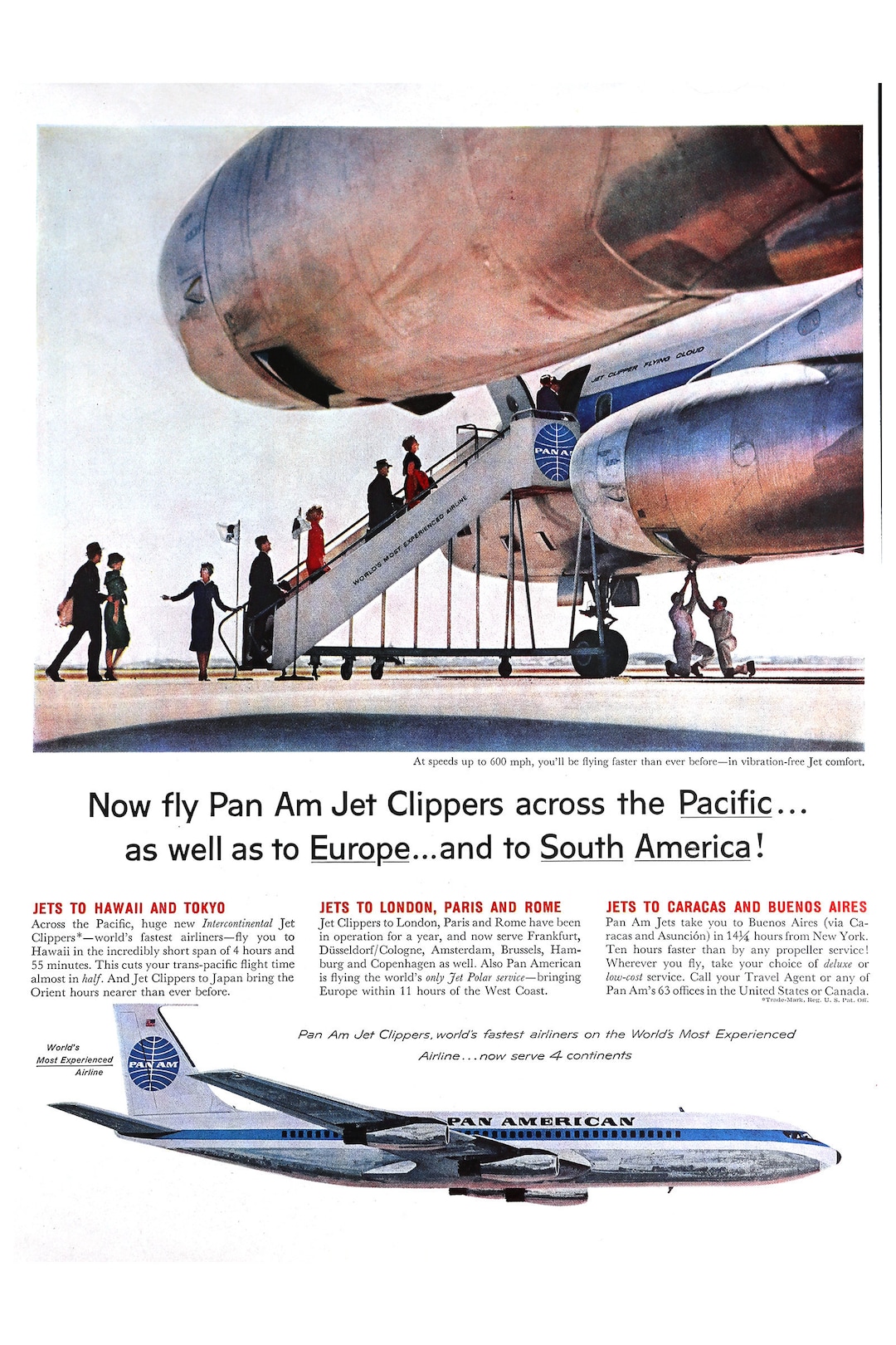 Pan Am Boeing 707 Poster Ad - Etsy
