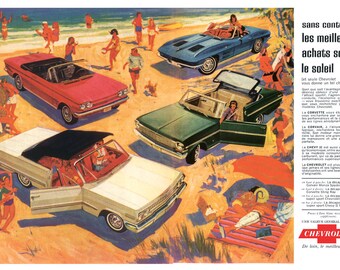 1963 Chevrolet line póster tamaño Ad